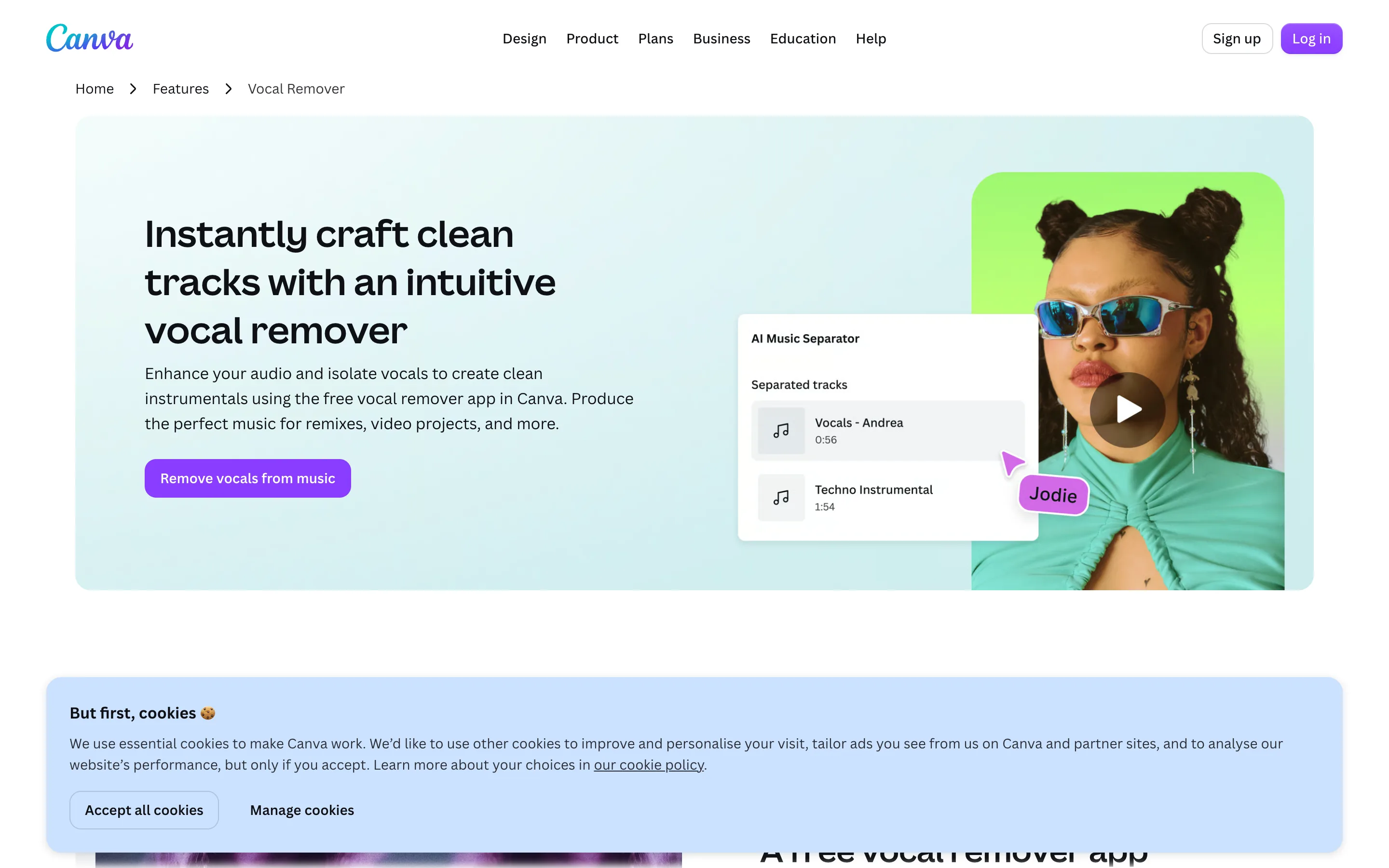 Canva Vocal Remover — AI Music Separator built into the Canva editor