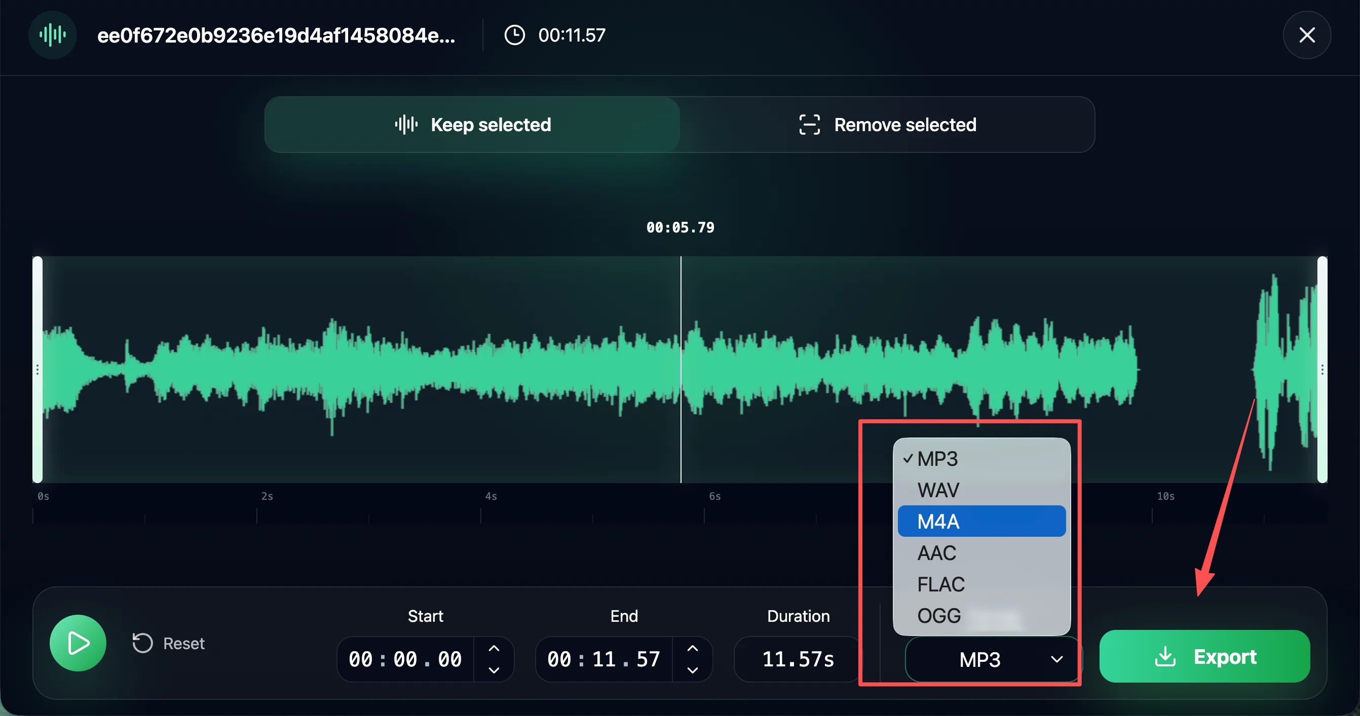 audiocut-export