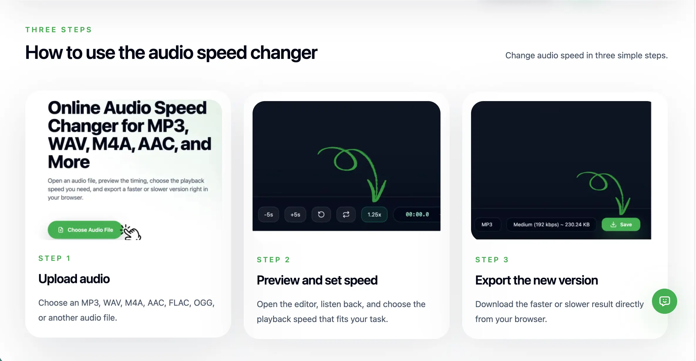 AudioCut editor set to slow down audio for music practice at reduced speed