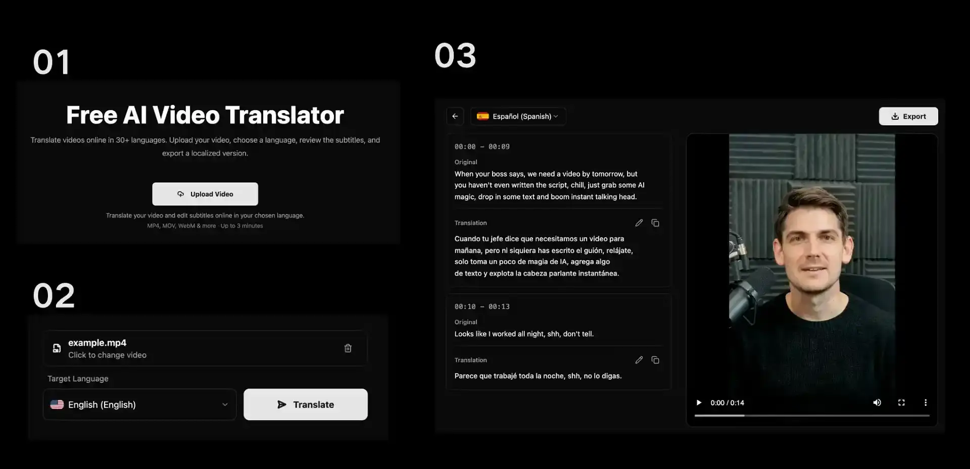 aivideotranslator_free_ai_video_translator_steps_workflow