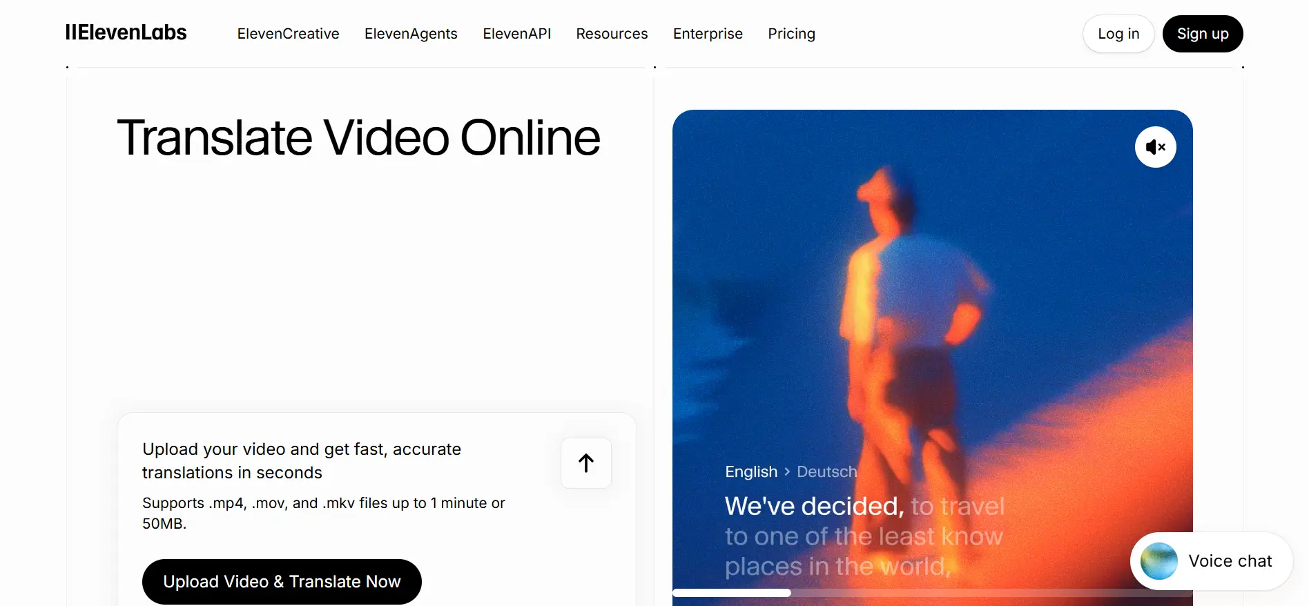 elevenlabs-online-video-translator-interface