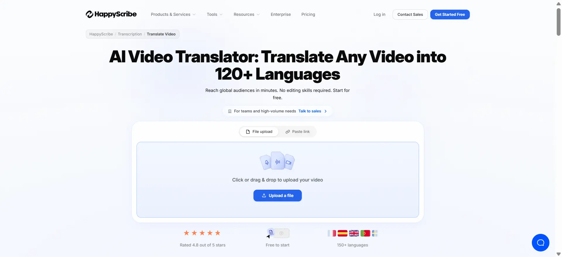 happyscribe-ai-video-translator-interface