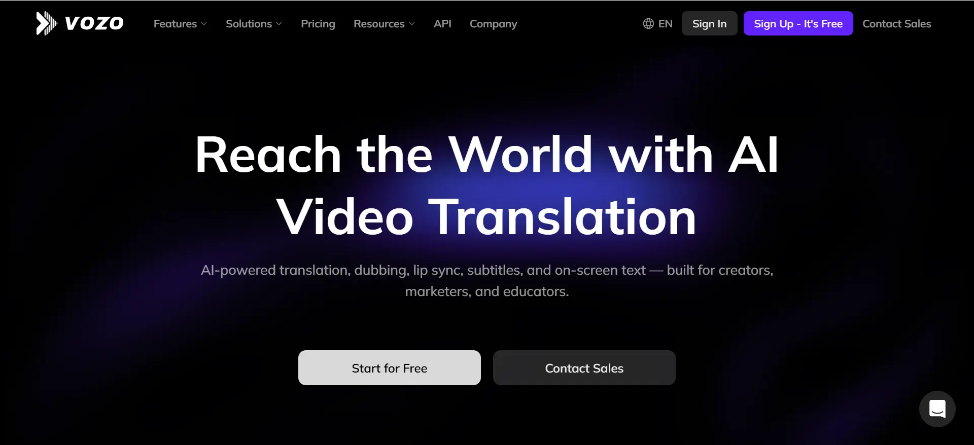 vozo-ai-video-translation-landing-page