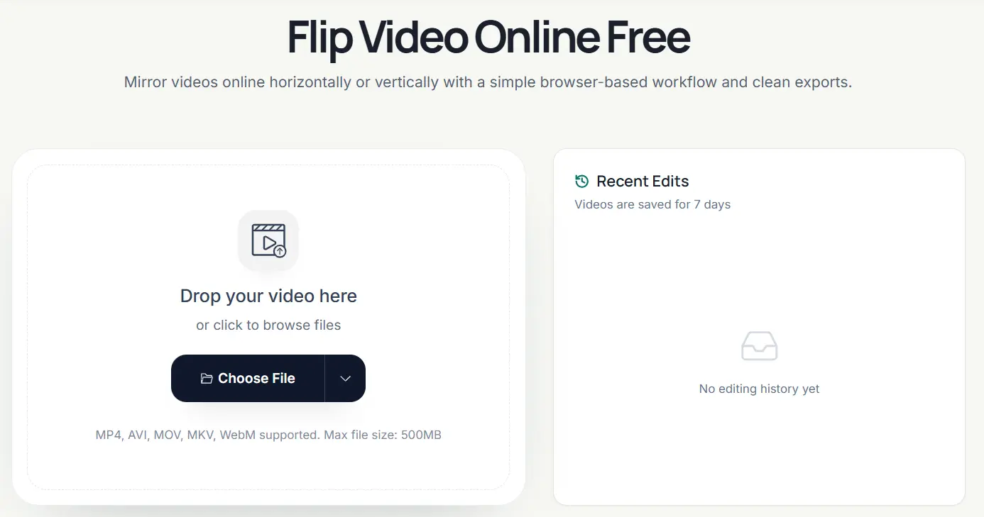 flip video online free step 1 upload